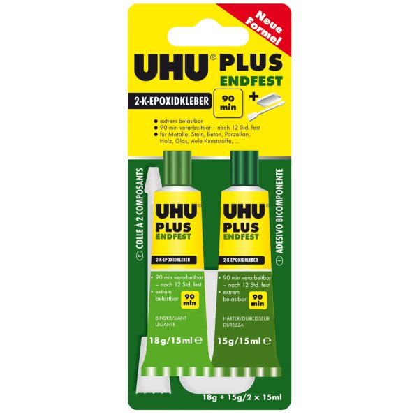 UHU 2-Komponenten-Klebstoff plus endfest, 33g in Tube