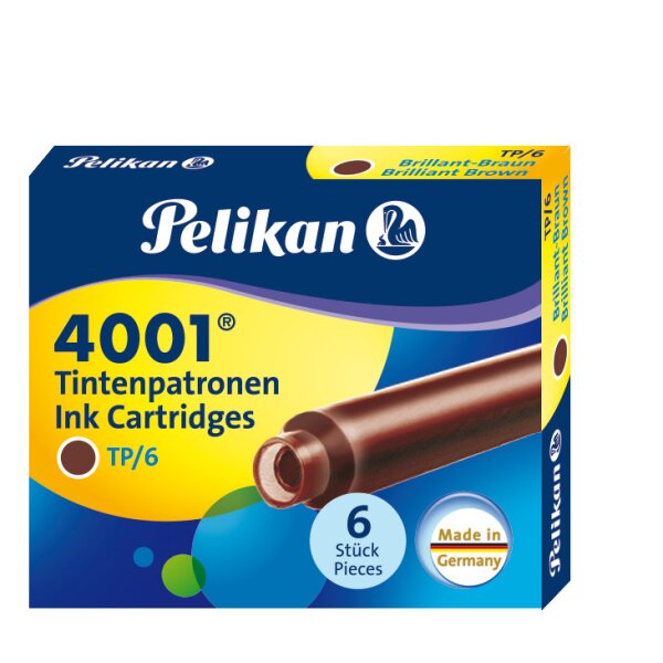 PELIKAN Tintenpatronen 4001 TP/6, brillant-braun
