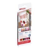 Porzellan-Pinselstift 4200 1 - 4 mm, sortiert - 6er Set warme Farben