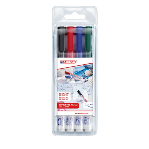 edding 8400/4 S cd/dvd/bd marker set(001-004)