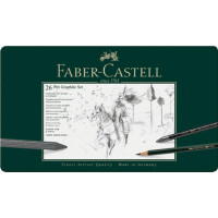 Faber-Castell 112974 Pitt Graphite Set, Metal Case with 26 Pieces