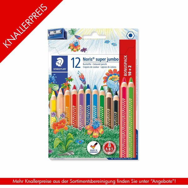Buntstift Noris super jumbo 6mm Mine - 12er Etui zum 10er...