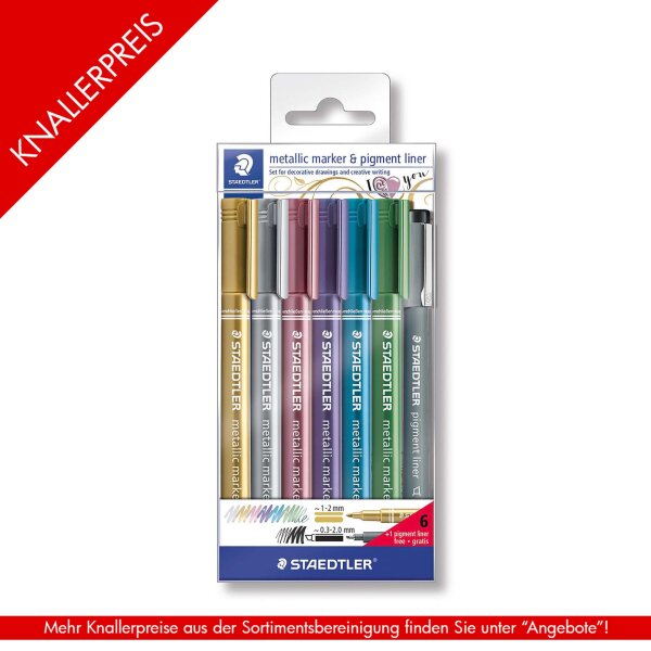 Metallic-Marker 6ST & 1 pigment liner C2 black