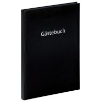 Gästebuch 19x26cm Prägung deutsch 144S schwarz