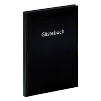 Gästebuch 19x26cm Prägung deutsch 144S schwarz