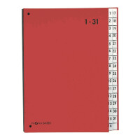 Pultordner Color 32 Fächer 1-31 rot