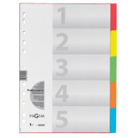 Register 5tlg. mit Deckblatt 5-farbig