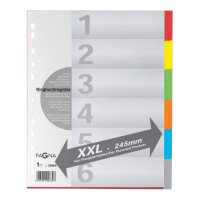 Register A4 XXL 6tlg. 6-farbig
