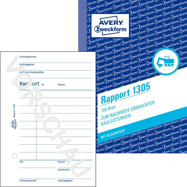 Formularbuch 1305 Rapport A6 - 100 Blatt