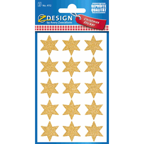 Z-Design Weihnachts-Sticker Sterne, gold