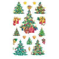CHR Sticker Weihnachts- bäume Papier, Inhalt: 3 Bogen