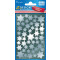 Sticker Weihnacht Glanzfolie, Inhalt: 2 Bogen Motiv Sterne silber