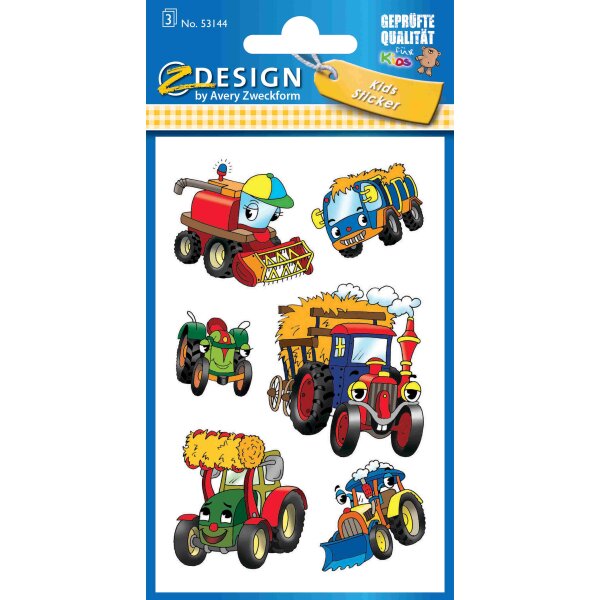KID Papier Sticker Traktor, Inhalt: 3 Bogen