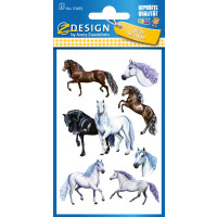 Sticker 76x120 Papier, Inhalt: 3 Bogen Pferde auf Wiese