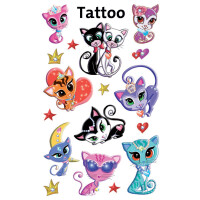 Tattoos 76x120mm, Inhalt: 1 Bogen Motiv Cats deluxe