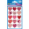 Sticker 76x120mm Effektfolie, Inhalt: 1 Bogen Motiv Herzen rot pink