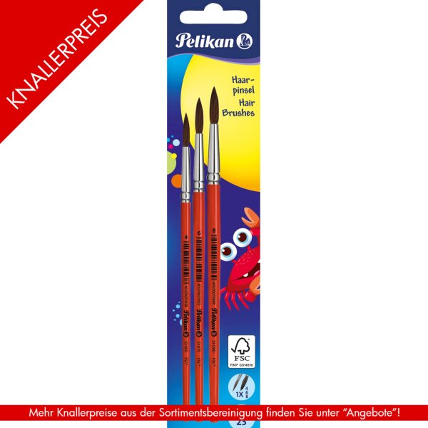 Haarpinsel Sorte 23 - je 1 Pinsel Gr. 4, 6 und 8 auf...