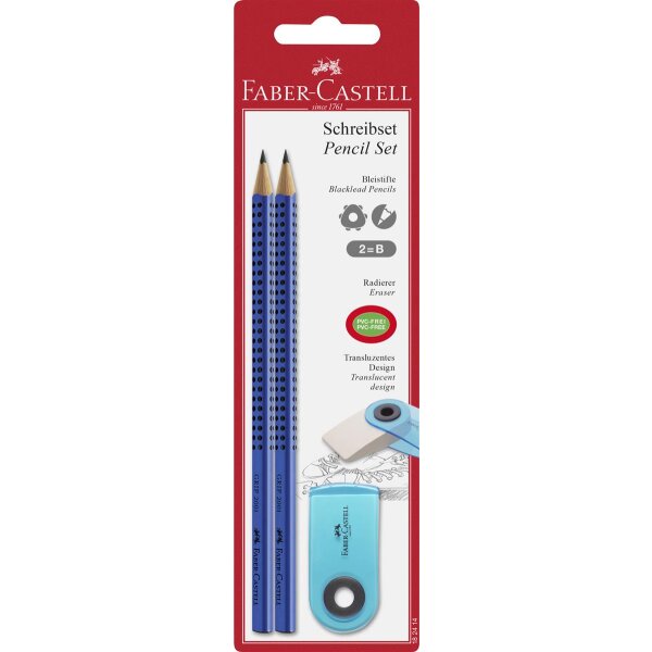 Bleistiftset GRIP 2001 + SLEEVE mini, rot, blau, grün - B, auf Blisterkarte