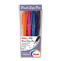 Kalligrafiestift Sign Pen Brush 4er Set je 1x orange,...