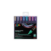 Acrylic marker POSCA PC-5M - Set of 8 metallic colours