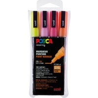 Marker POSCA PC-3M fein Rundspitze 0,9-1,3 mm - 4er Etui...