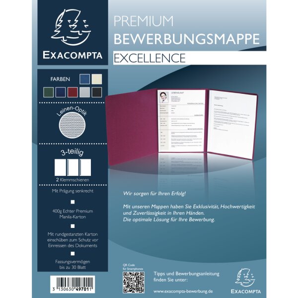 Bew-mappe 3tlg 2Kl Lei vert Schr sc