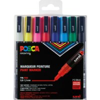 Marker POSCA PC-3M fein Rundspitze 0,9-1,3 mm - 8er Etui...