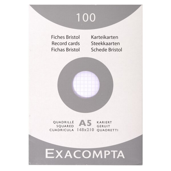 EXACOMPTA Karteikarten A5 kariert weiss 100 St. -...