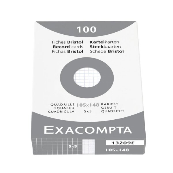 EXACOMPTA Karteikarten A6 kariert weiss 100 St. -...