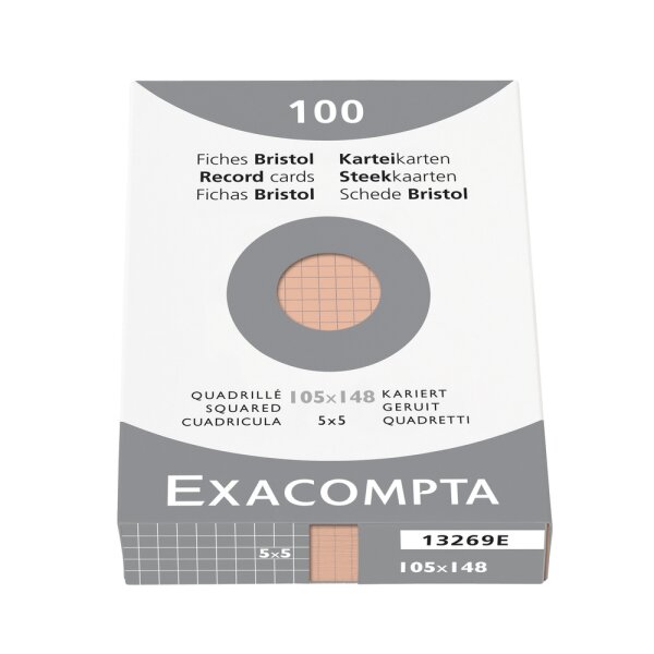 EXACOMPTA Karteikarten A6 kariert orange 100 St. -...