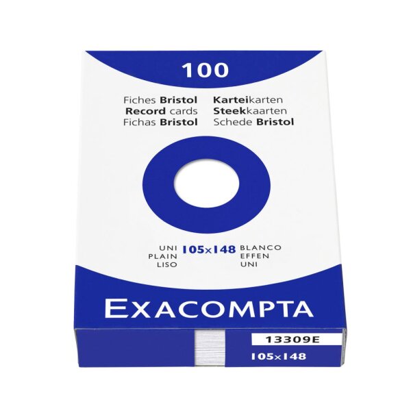 EXACOMPTA Karteikarten A6 blanco weiss 100 St. -...
