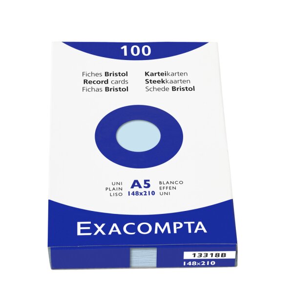 EXACOMPTA Karteikarten A5 blanco blau 100 St. -...