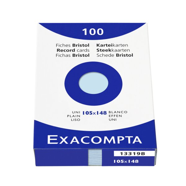 EXACOMPTA Karteikarten A6 blanco blau 100 St. -...