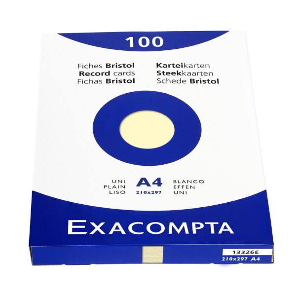 EXACOMPTA Karteikarten A4 blanco gelb 100 St. -...