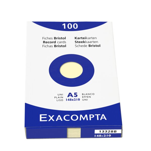 EXACOMPTA Karteikarten A5 blanco gelb 100 St. -...