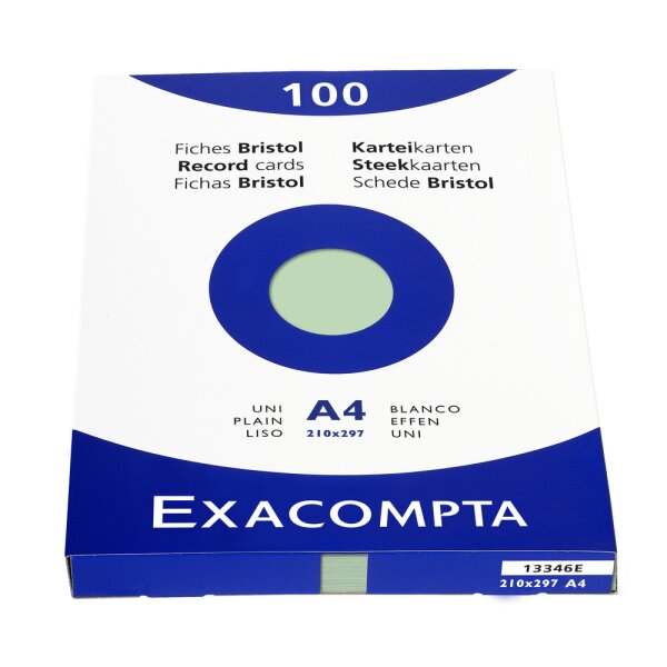 EXACOMPTA Karteikarten A4 blanco grün 100 St. -...