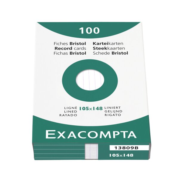 EXACOMPTA Karteikarten A6 liniert weiss 100 St. -...