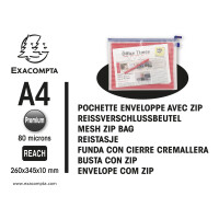 Zip tasche mit Reissverschluss A4+