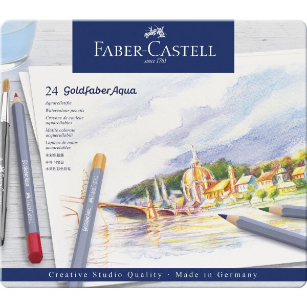 Faber-Castell Goldfaber 114624 Watercolour Pencils 24 Metal Case