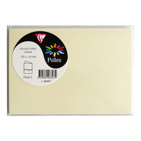 Doppelkarte Pollen C6, 5er Pack - elfenbein