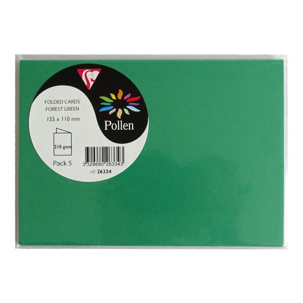 Doppelkarte Pollen C6, 5er Pack - tannengrün
