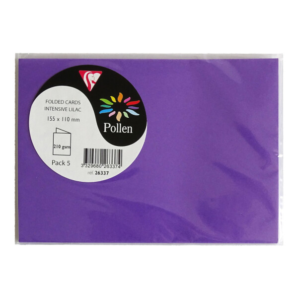 Doppelkarte C6, 5er Pack Pollen -  violett
