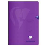 Schulheft Scoolbook A4 - 16 Blatt, transp. Einband, sortiert - Lineatur 27
