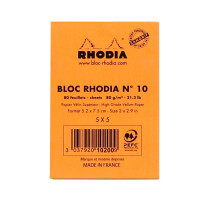 RHODIA Notizblock No. 10, DIN A8, kariert, orange