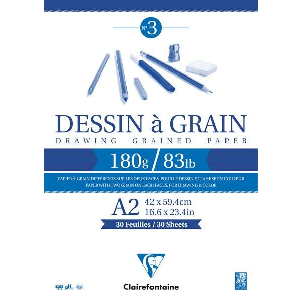 Clairefontaine Dessin à Grain Zeichenblock A2 30 Blatt...