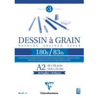Clairefontaine "Dessin à Grain" Zeichenblock A2 30 Blatt 180g/qm kopfgeleimt