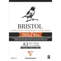 Zeichenblock Bristolkarton A3 20 Blatt 205g/qm