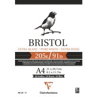 Zeichenblock Bristolkarton A4 20 Blatt 205g/qm