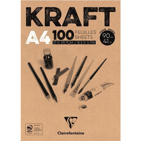 Clairefontaine KRAFT Zeichenpapierblock A4 100 Blatt,...