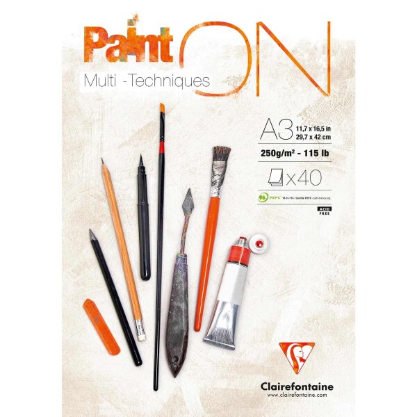 Clairfontaine PaintOn Zeichenblock A3- 40 Blatt...